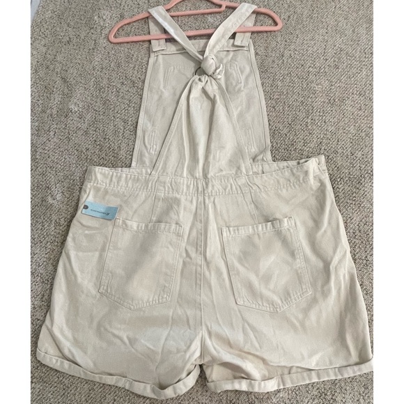 Anthropologie Pilcro Relaxed Short Overalls Ivory NWT Size 16W - Picture 11 of 16